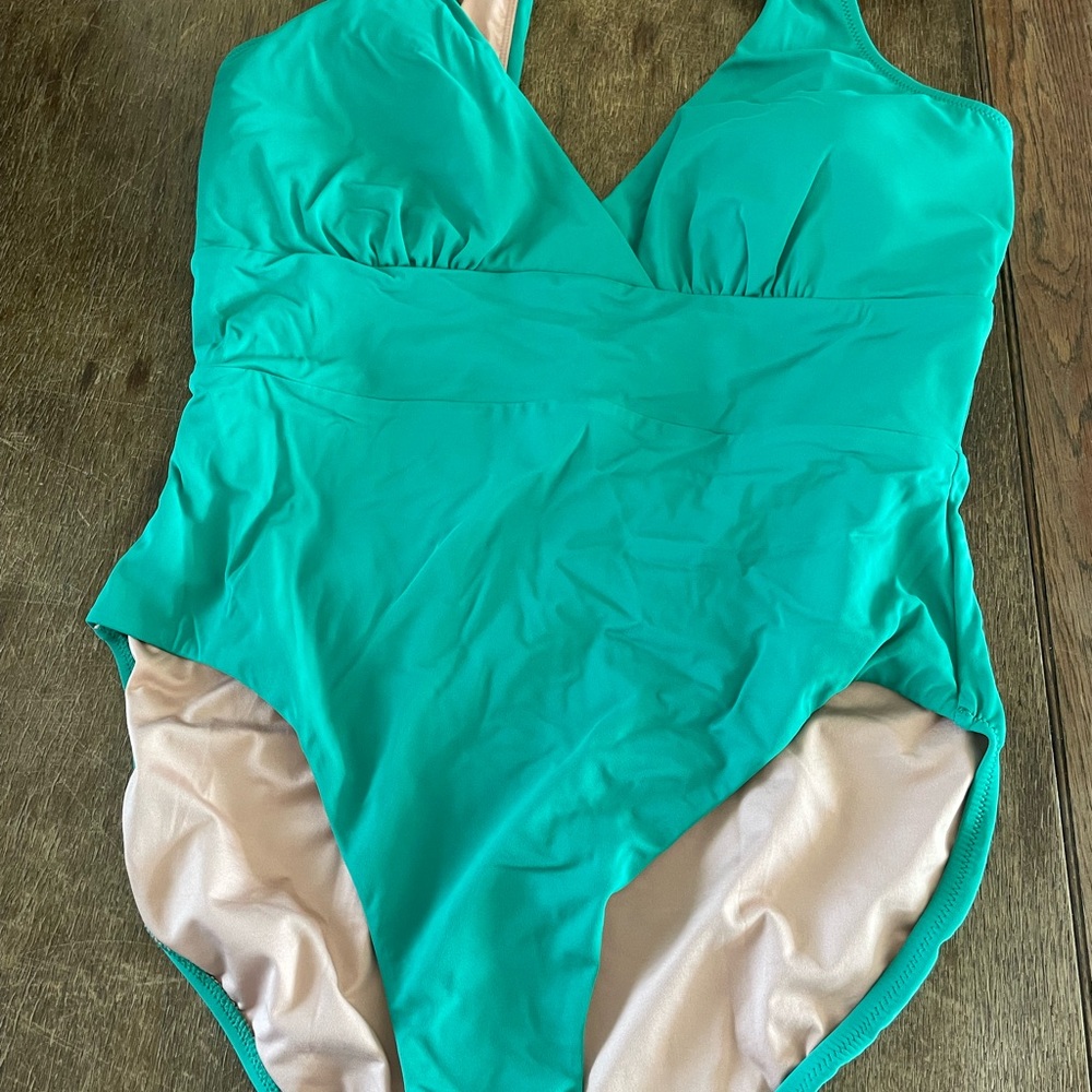 Women’s One Piece Swimsuit - Green Size 14